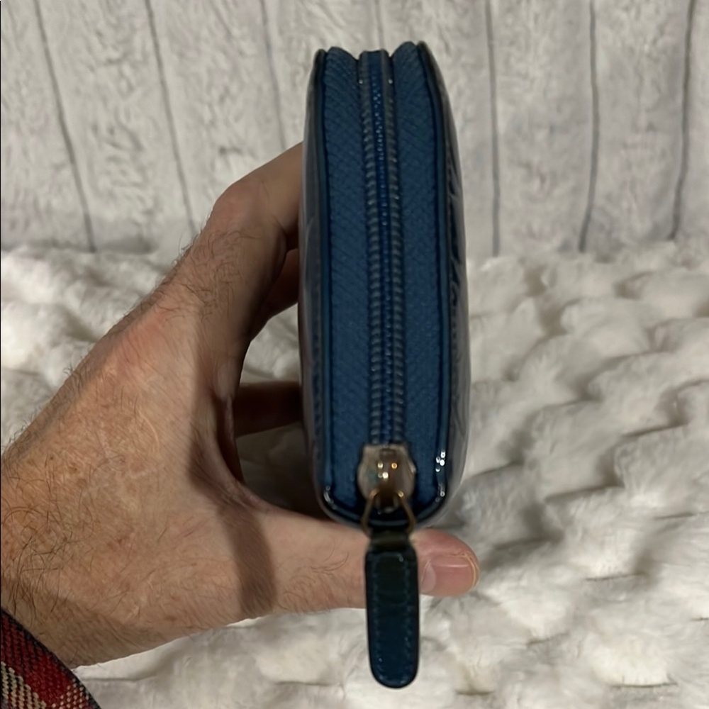 Authentic Chanel Blue Embossed Leather Wallet - Picture 6 of 14